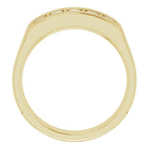 14K Yellow 3/4 CTW Natural Diamond Milgrain Band